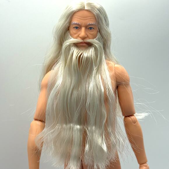 Mattel Other - Nude Albus Dumbledore Medieval Merlin Long Beard Harry Potter Doll Mattel OOAK